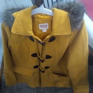 Yellow corduroy coat.